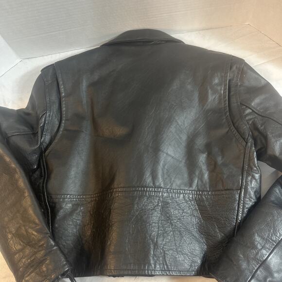 Shaf Leather Jacket Men’s L 42 Motorcycle Moto Biker Style Grunge Rock VTG 80's - Picture 15 of 15